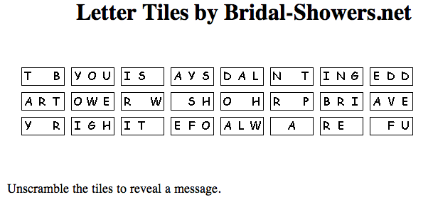Free Printable Bridal Shower Games
